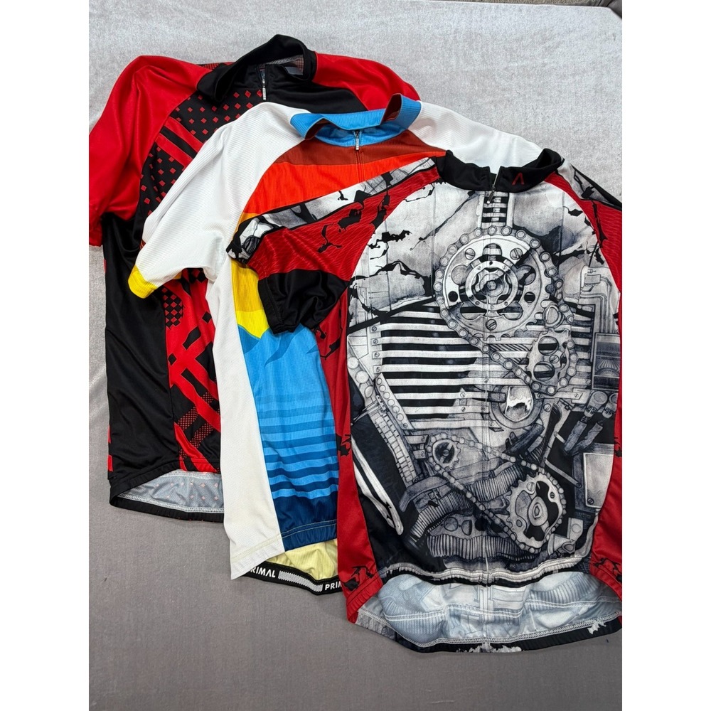 Lot of 3 Primal Men Cycling Jersey Shirts Size XL